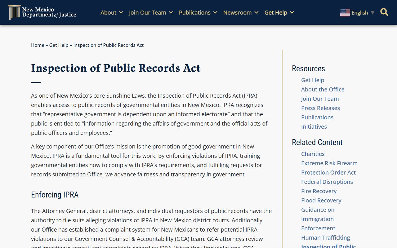 Hidalgo County Clerk of Court records New Mexico IPRA overview