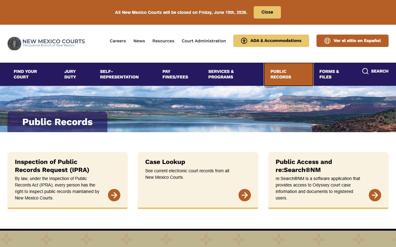 Hidalgo County court records New Mexico Courts public records page