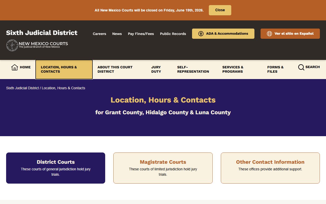Hidalgo County court records Sixth District locations and hours