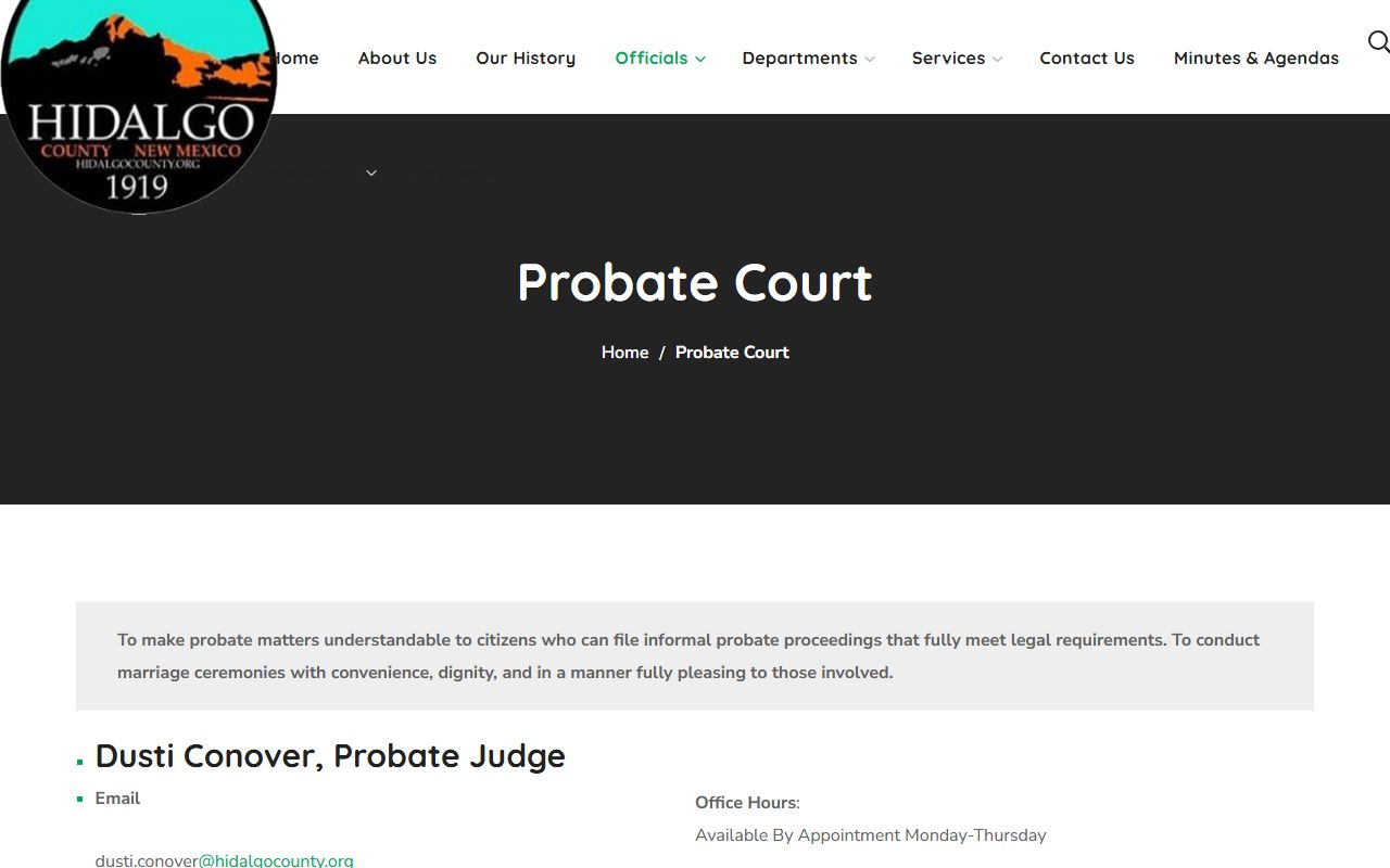 Hidalgo County probate records Probate Court official page