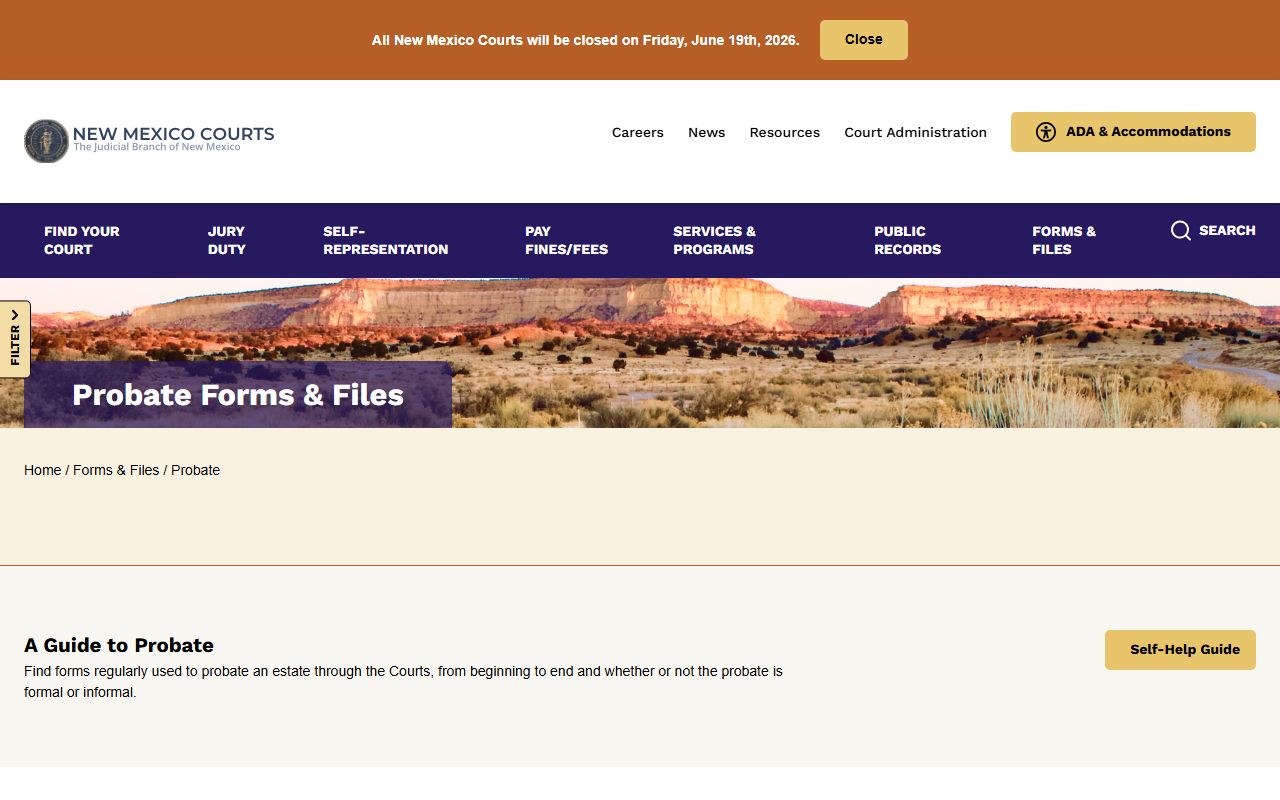 Hidalgo County probate records New Mexico Courts probate forms